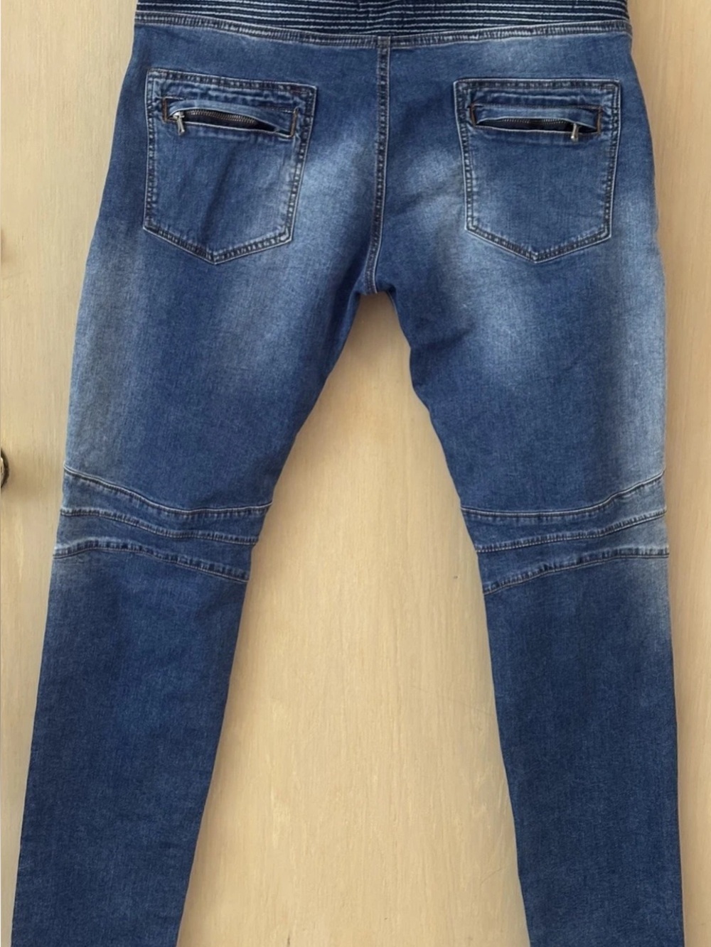 Balmain Paris Men’s 38 Distressed Biker Moto Jeans Zip Pockets - Picture 3 of 13